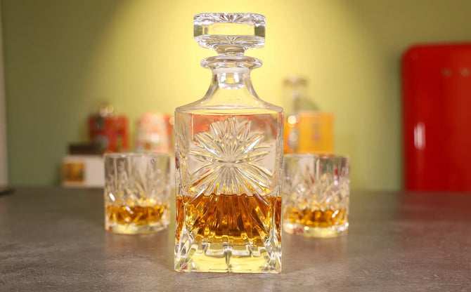 The different whiskey decanters