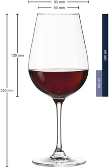 Leonardo Rode Wine Glasses Tivoli 580 ml - 6 Pieces