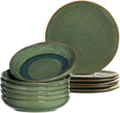 Leonardo Tableware setMatera (dinner plates + Deep plates) - Green - 12-piece / 6 people