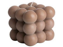 Gusta Pillar Candle / Bubble Candle Cube - Brown - 8 x 8 cm