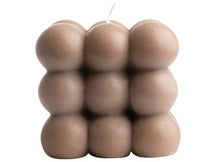 Gusta Pillar Candle / Bubble Candle Cube - Brown - 8 x 8 cm