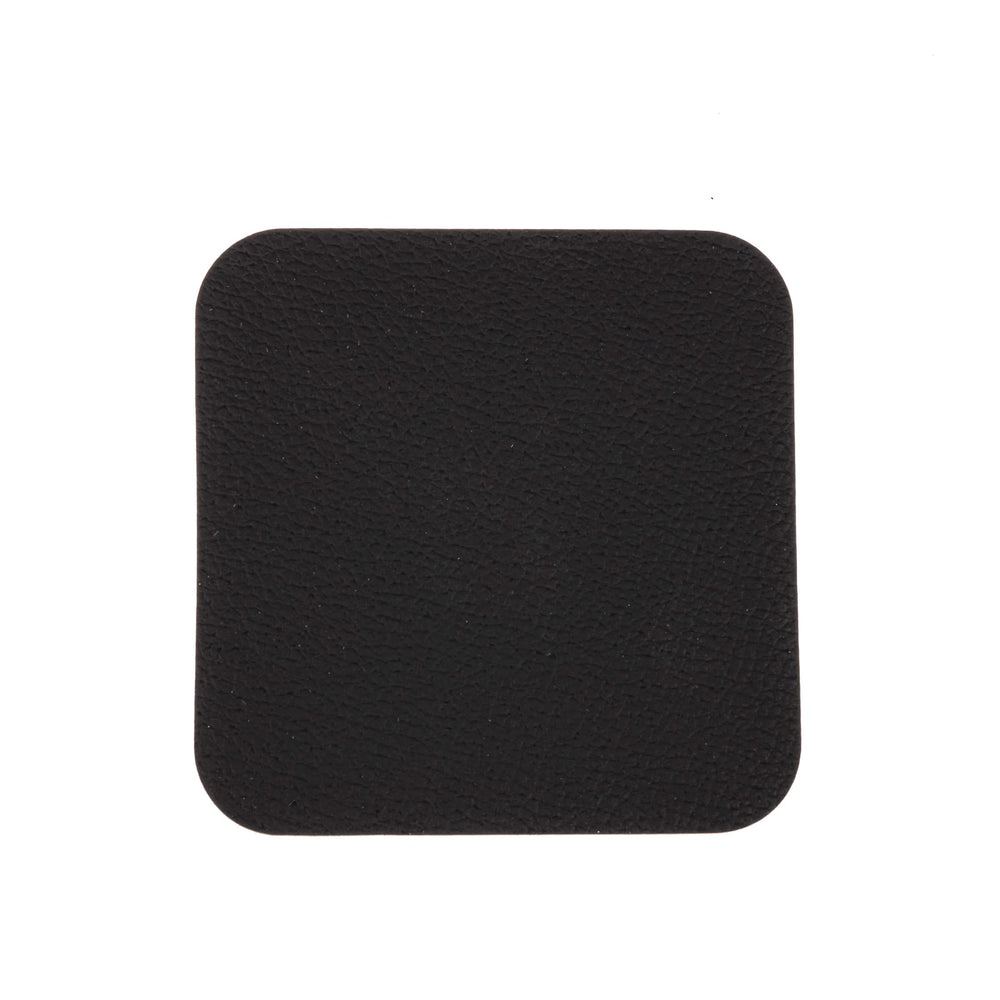 Jay Hill Coasters - Vegan leather - Black / Cognac - double-sided - 10 x 10 cm - 6 pieces