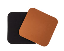 Jay Hill Coasters - Vegan leather - Black / Cognac - double-sided - 10 x 10 cm - 6 pieces