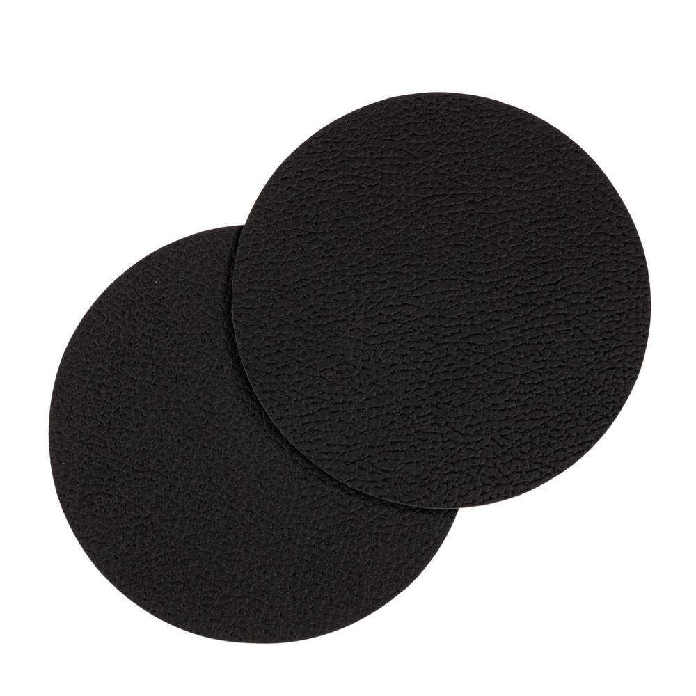 Jay Hill Coasters - Vegan leather - Black - ø 10 cm - 6 Pieces