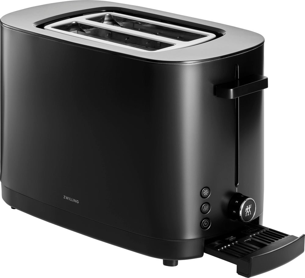 Zwilling Broodrooster Enfinigy + Warmhoudrekje - voor 2 sneetjes toast - 7 Warmteniveaus - 1000 W - Zwart