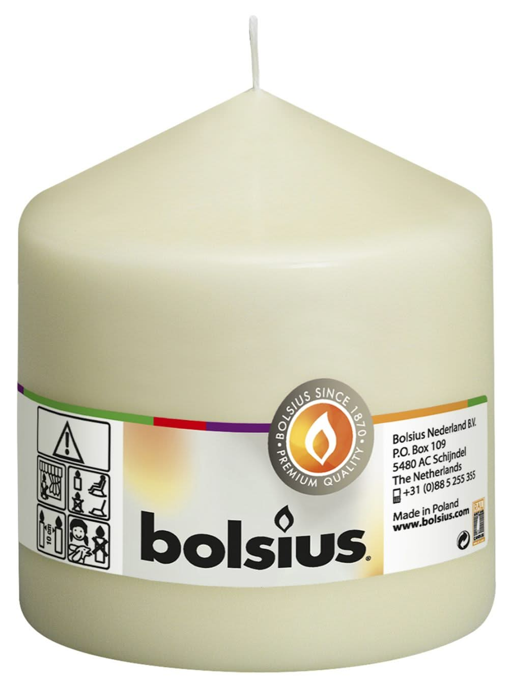 Bolsius Pillar Candle Cello XXL Ivory - 10 cm / ø 10 cm