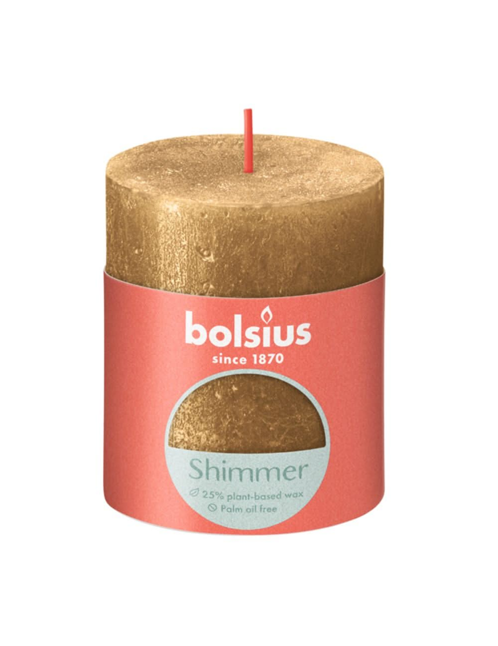 Bolsius Pillar Candle Shimmer Gold - 8 cm / ø 7 cm