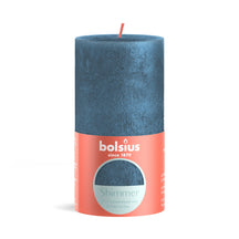 Bolsius Pillar Candle Shimmer Blue - 13 cm / ø 7 cm