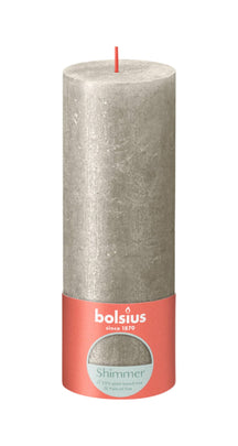 Bolsius Pillar Candle Shimmer Champagne - 19 cm / ø 7 cm