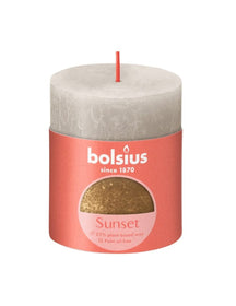 Bolsius Pillar Candle Sunset Sandy Grey - 8 cm / ø 7 cm