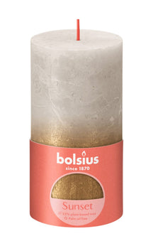 Bolsius Pillar Candle Sunset Sandy Grey - 13 cm / ø 7 cm