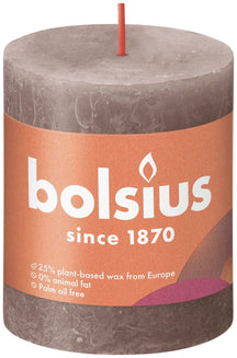 
Bolsius Pillar Candle Rustic Taupe - 8 cm / ø 7 cm