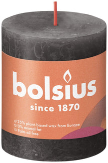 Bolsius Pillar Candle Rustic Stormy Grey - 8 cm / ø 7 cm