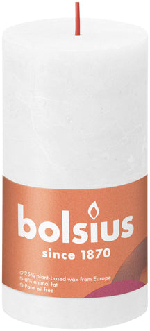 
Bolsius Pillar Candle Rustic Cloudy White - 13 cm / ø 7 cm