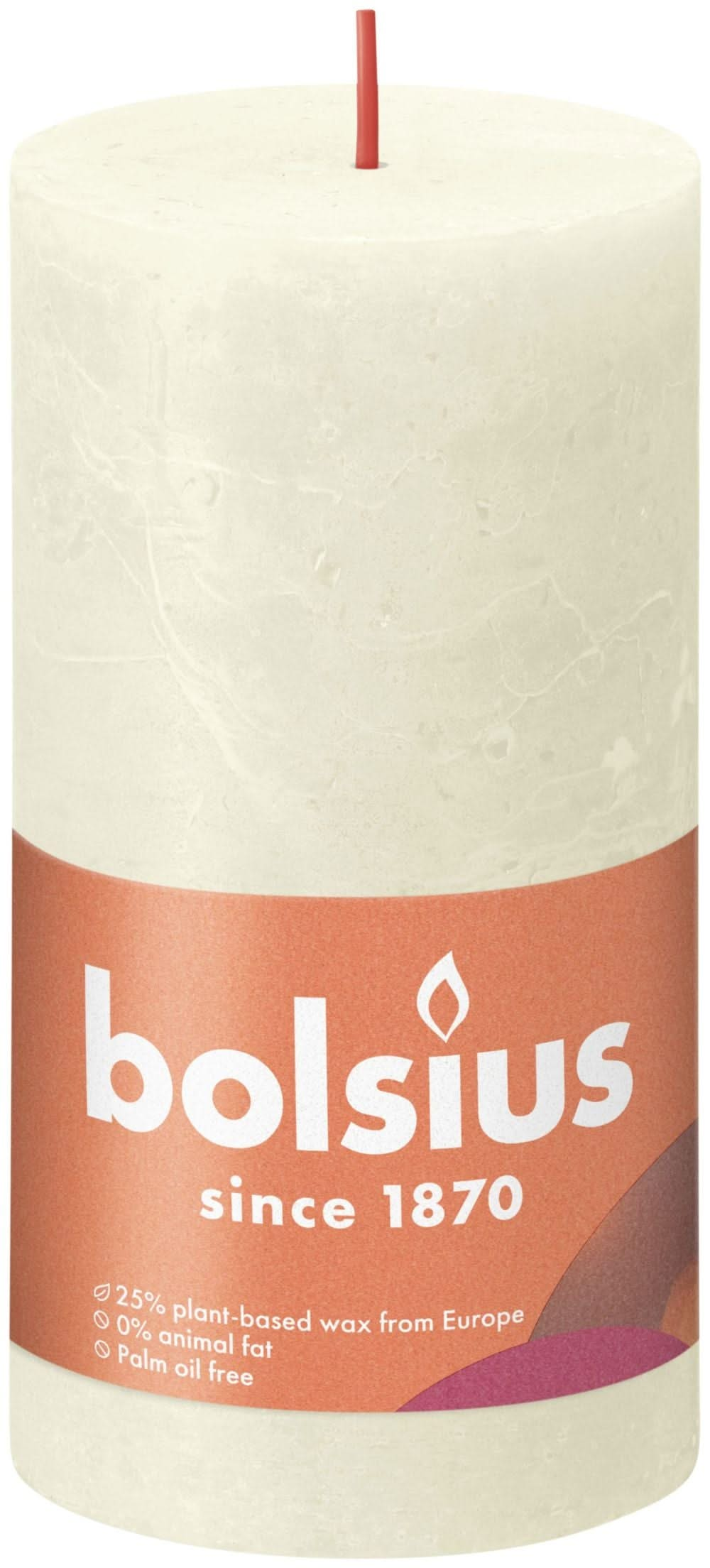 Bolsius Pillar Candle Rustic Soft Pearl - 13 cm / ø 7 cm