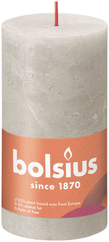 Bolsius Pillar Candle Rustic Sandy Grey - 13 cm / ø 7 cm