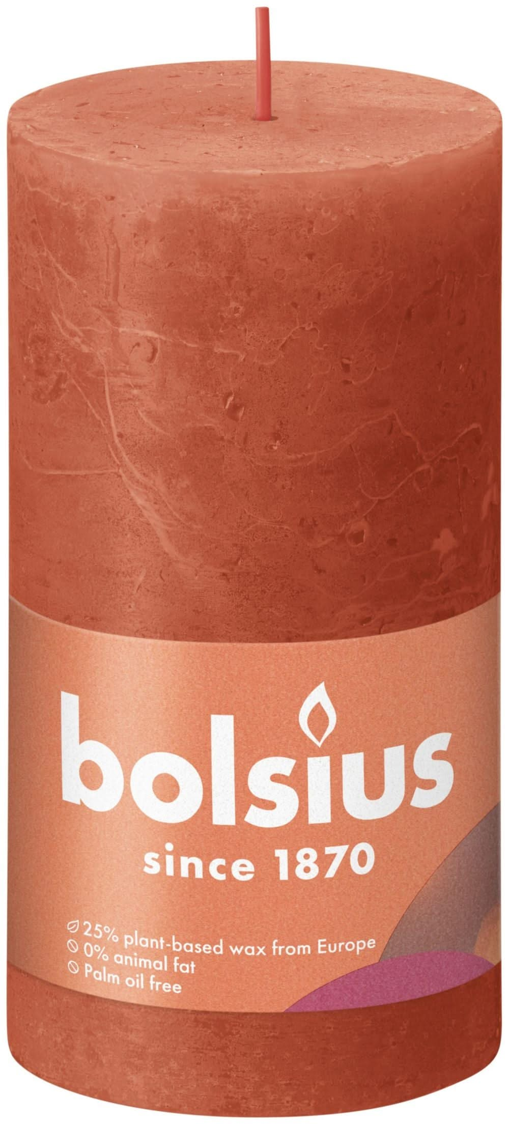 
Bolsius Pillar Candle Rustic Earthly Orange - 13 cm / ø 7 cm