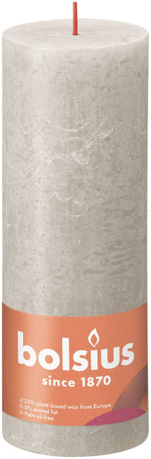 Bolsius Pillar Candle Rustic Sandy Grey - 19 cm / ø 7 cm