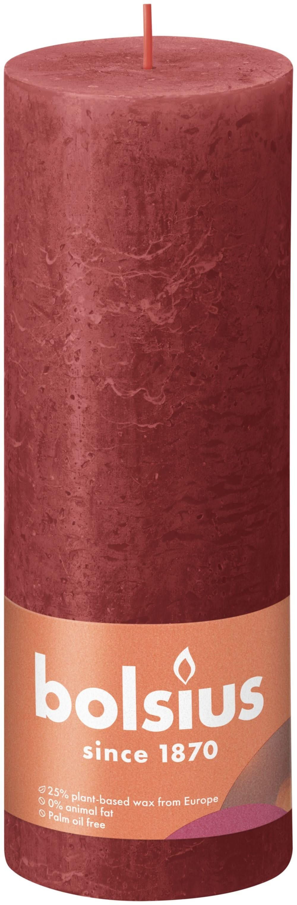 Bolsius Pillar Candle Rustic Delicate Red - 19 cm / ø 7 cm