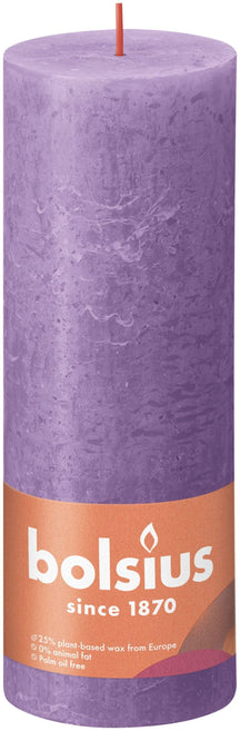 Bolsius Pillar Candle Rustic Vibrant Violet - 19 cm / ø 7 cm