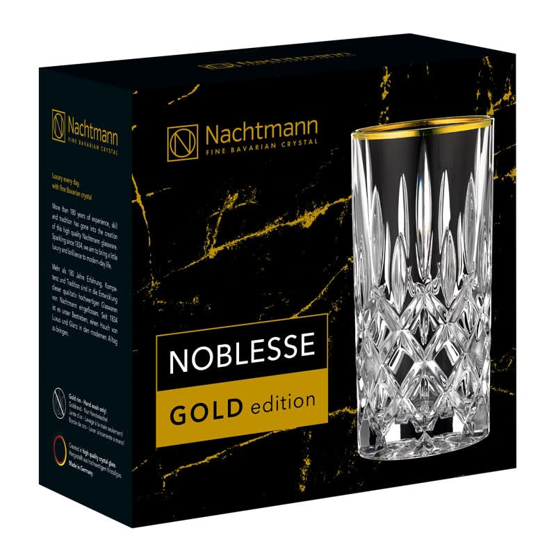 Nachtmann Long Drink Glasses Noblesse Gold - 375 ml - 2 Pieces