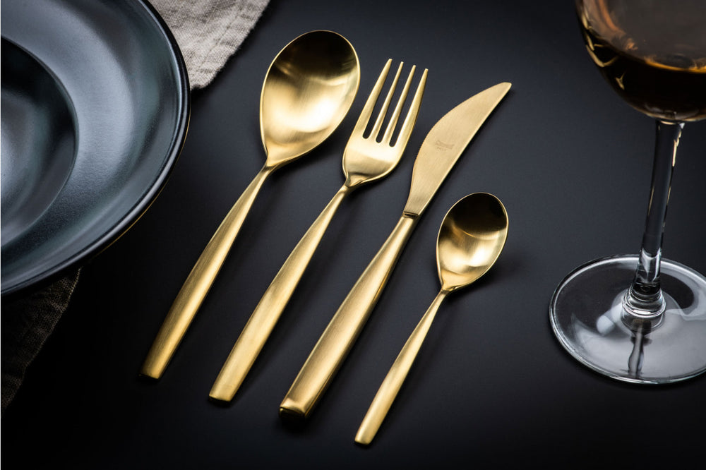 Mepra Cutlery set Stiria Gold - Matted - Stainless steel - 24- Party