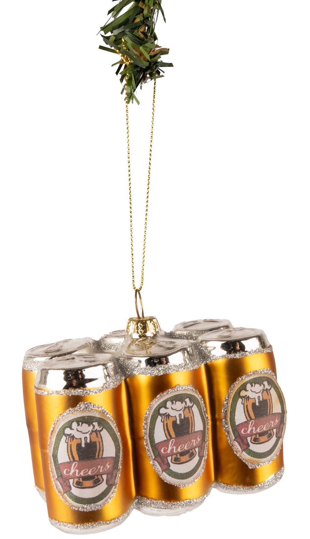 Nordic Light Christmas Ball Six Pack Beer 9 cm