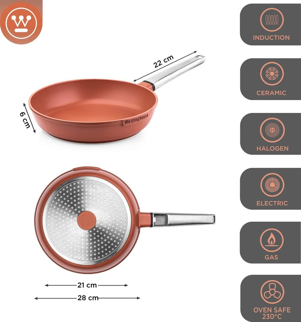 Westinghouse Frying Pan Set Performance ø 24 and 28 cm - Red - Induction and all other heat sources