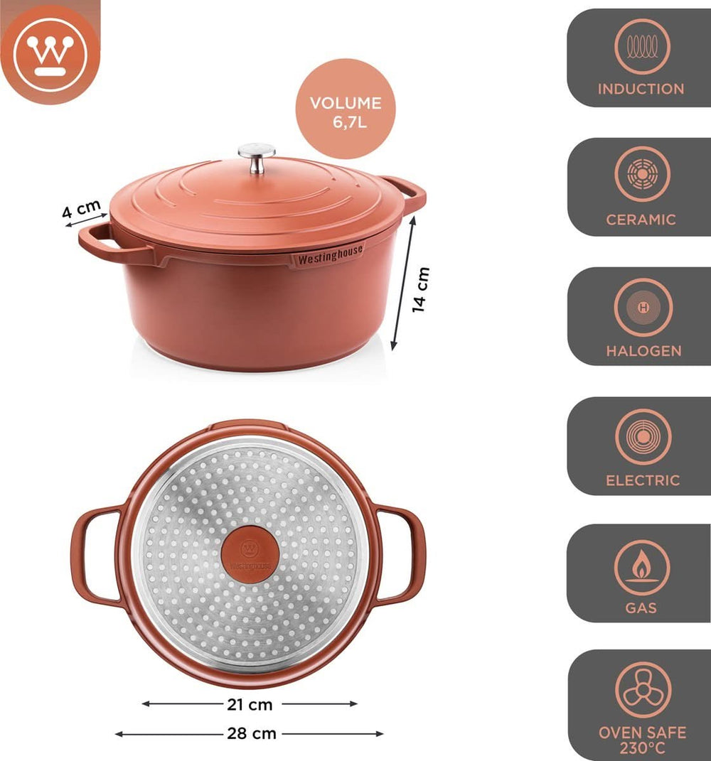 
Westinghouse Pan Set Performance - Red - 8 pans - Complete pan set - Induction and all other heat sources