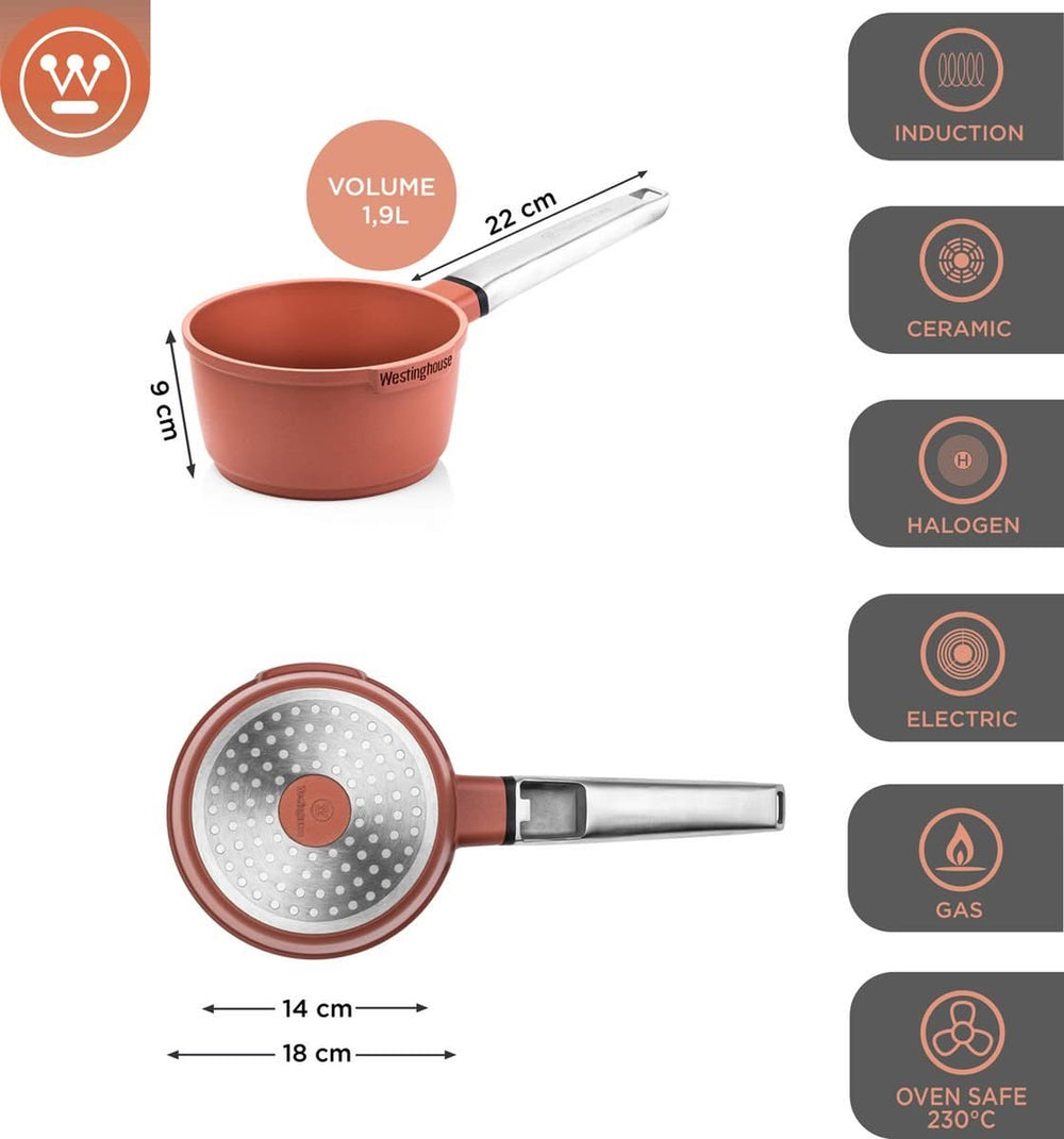 
Westinghouse Pan Set Performance - Red - 8 pans - Complete pan set - Induction and all other heat sources