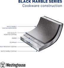 Westinghouse Pan Set Black Marble - 8 pans - Complete pan set - Induction and all other heat sources