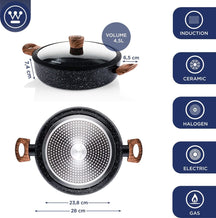 Westinghouse Pan Set Marble Wood (Wok pan ø 30 cm + Roasting pan + Snack pan ø 28 cm) - Induction and all other heat sources