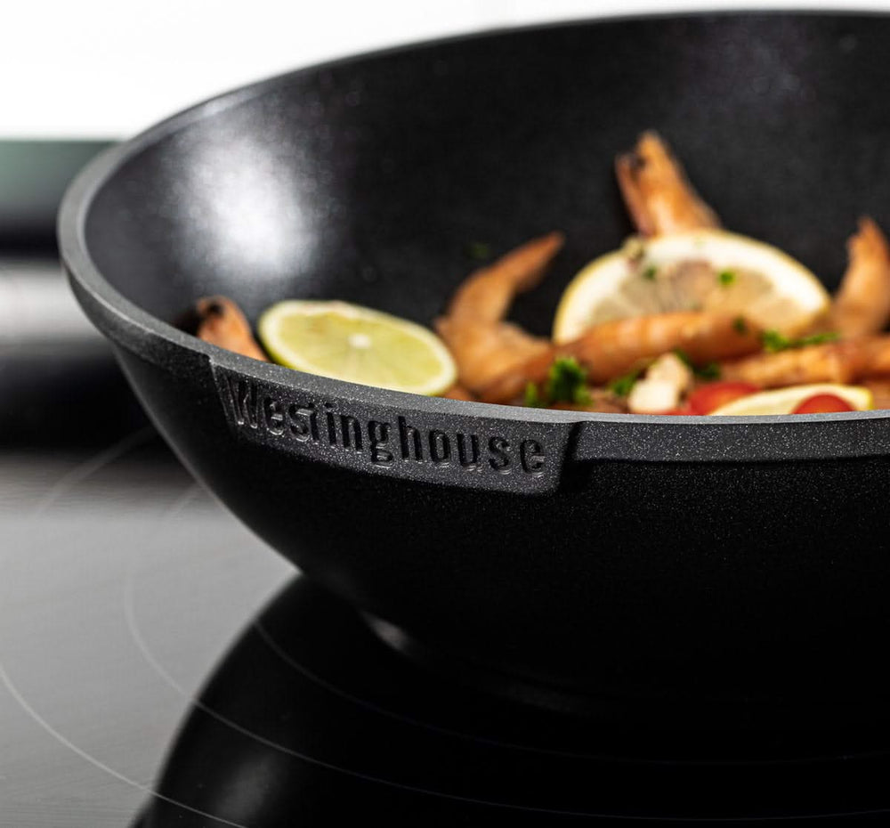 Westinghouse Pannenset Performance (Wokpan + Grillpan) ø 28 cm - Zwart - Inductie en alle andere warmtebronnen