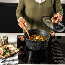 Westinghouse Pan Set Marble Wood (Roasting Pan ø 24 and 28 cm + Snack Pan ø 32 cm) - Induction and all other heat sources