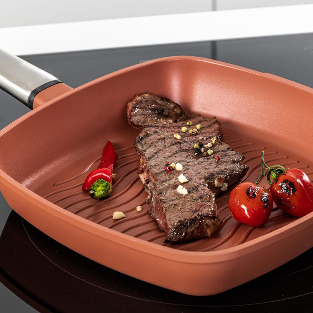 Westinghouse Performance Pan Set (Wok Pan + Grill Pan) ø 28 cm - Red - Induction and all other heat sources