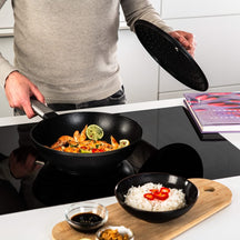 Westinghouse Performance Pan Set (Wok Pan + Grill Pan) ø 28 cm - Black - Induction and all other heat sources.