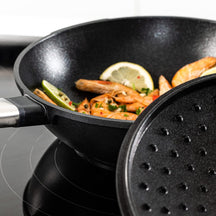 Westinghouse Performance Pan Set (Wok Pan + Grill Pan) ø 28 cm - Black - Induction and all other heat sources.