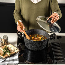 Westinghouse Pan Set Black Marble (Roasting Pan ø 24 cm + Saucepan ø 18 cm) - Induction and all other heat sources