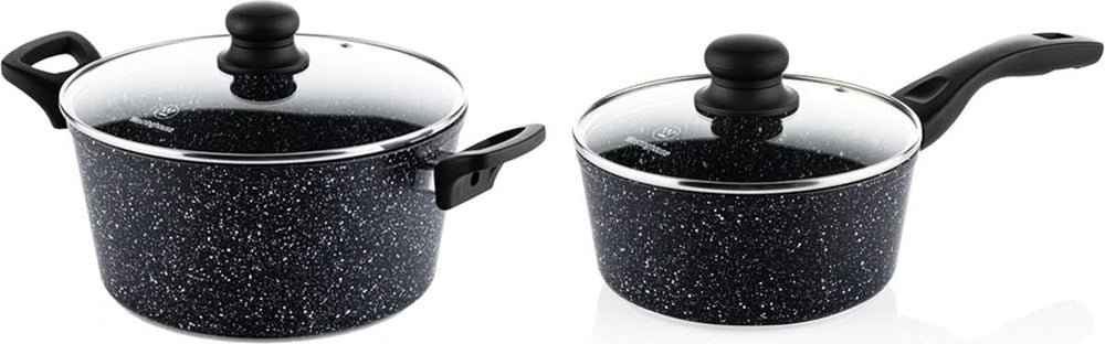 Westinghouse Pan Set Black Marble (Roasting Pan ø 28 cm + Saucepan ø 20 cm) - Induction and all other heat sources