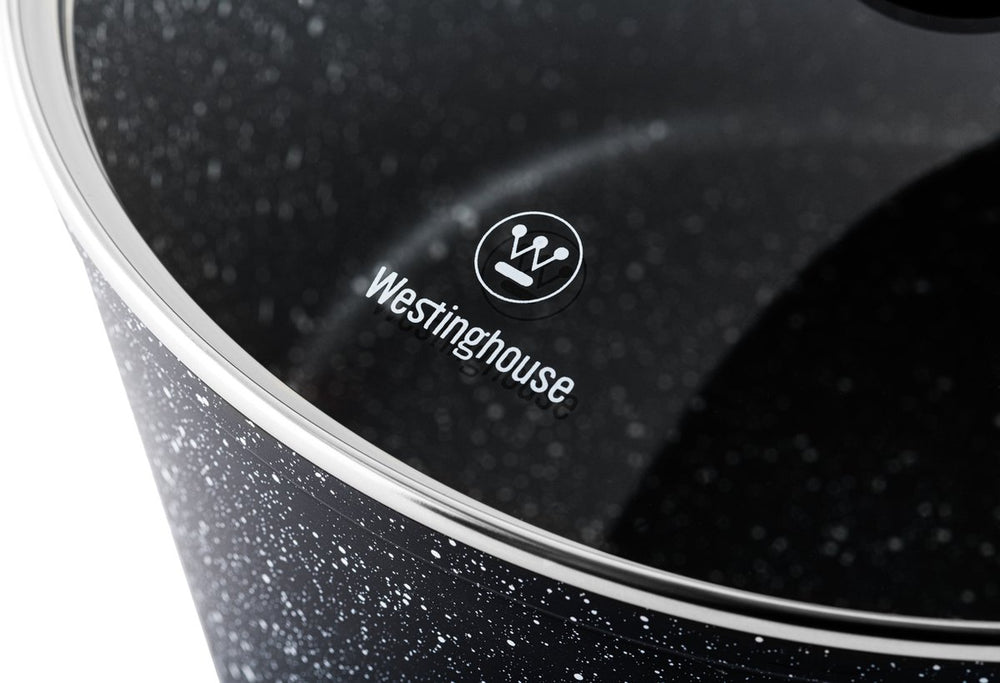 Westinghouse Pannenset Black Marble - 8 pannen - Complete pannenset - Inductie en alle andere warmtebronnen