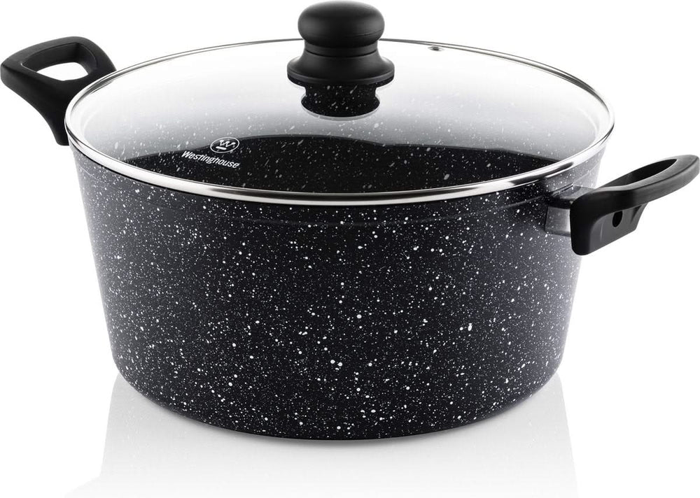 Westinghouse Cookware set Black Marble (Wok pan + Frying pan ø 30 cm + Casserole ø 28 cm) - Induction and all other heat sources