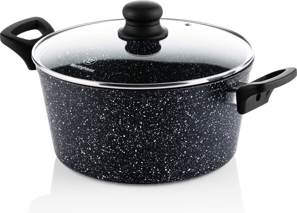 Westinghouse Pan Set Black Marble (Roasting Pan ø 24 cm + Saucepan ø 18 cm) - Induction and all other heat sources