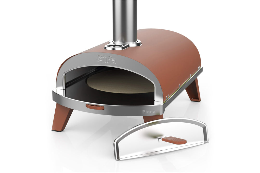 ZiiPa Pizza Oven Piana - Wood-fired - with Thermometer - Terracotta - for ø 30 cm pizzas