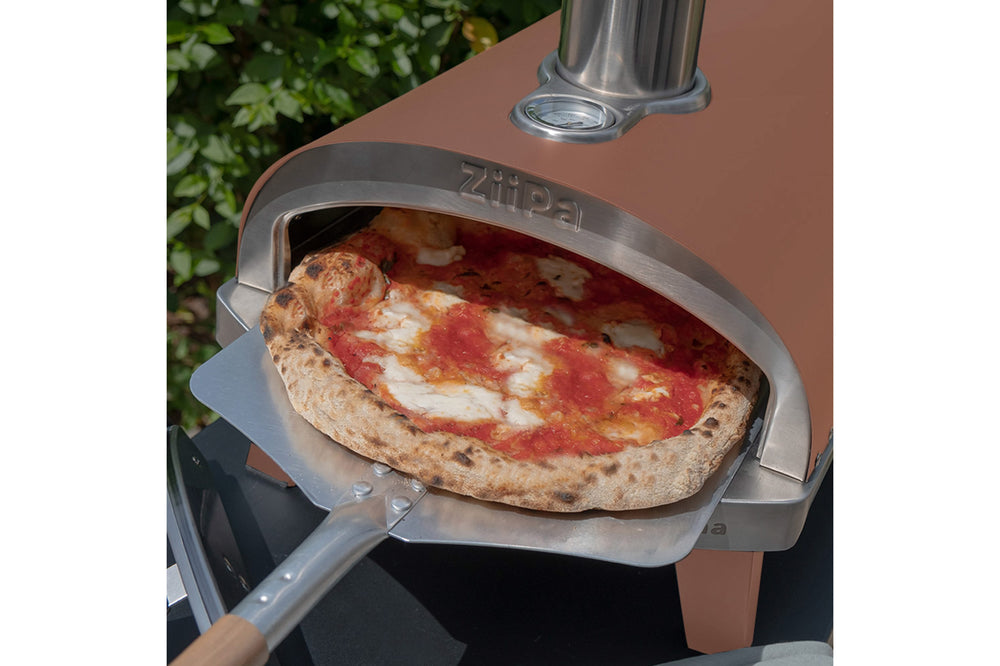 ZiiPa Pizza Oven Piana - Wood-fired - with Thermometer - Terracotta - for ø 30 cm pizzas