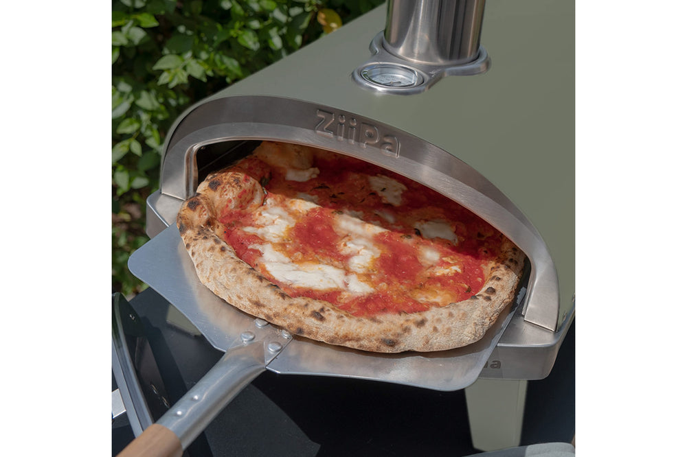 ZiiPa Pizza Oven Piana - Houtgestookt - met Thermometer - Eucalyptus - voor ø 30 cm pizza's - Roterende pizzasteen