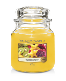 Yankee Candle Geurkaars Medium Tropical Starfruit - 13 cm / ø 11 cm