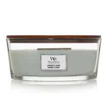 WoodWick Scented Candle Ellipse Lavender & Cedar - 9 cm / 19 cm