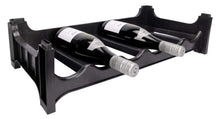 Wine rack stackable black - plastic - 6 bottles