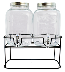 Sareva Beverage dispenser - with holder - 2 x 4 liters