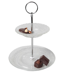 Cosy & Trendy Afternoon Tea Stand / Serving Tower Retro - Glass - ø 18 cm - 2-Layer